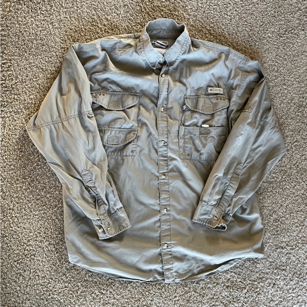 Columbia Shirt Mens Size XL White Fishing  Long Sleeves